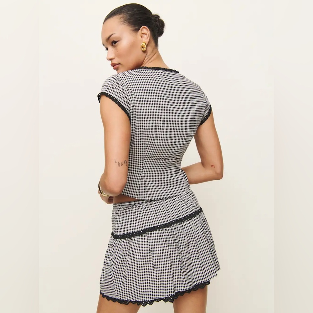 Reformation Valetta Two Piece in Remy Check. Brand new without tags, never worn - Picture 4 of 6